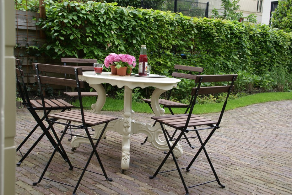 Het terras in de winter